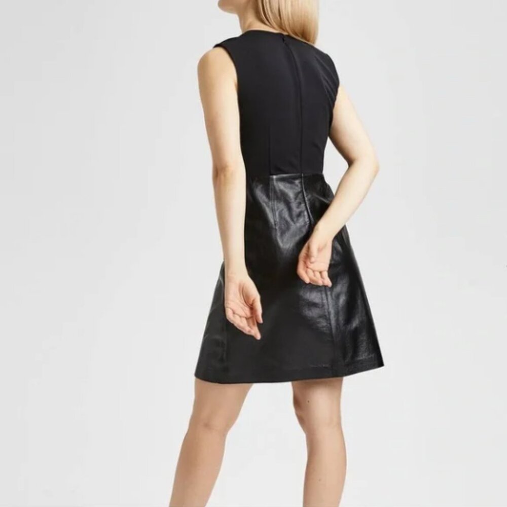 NWOT Theory leather darted dress - Picture 3 of 7